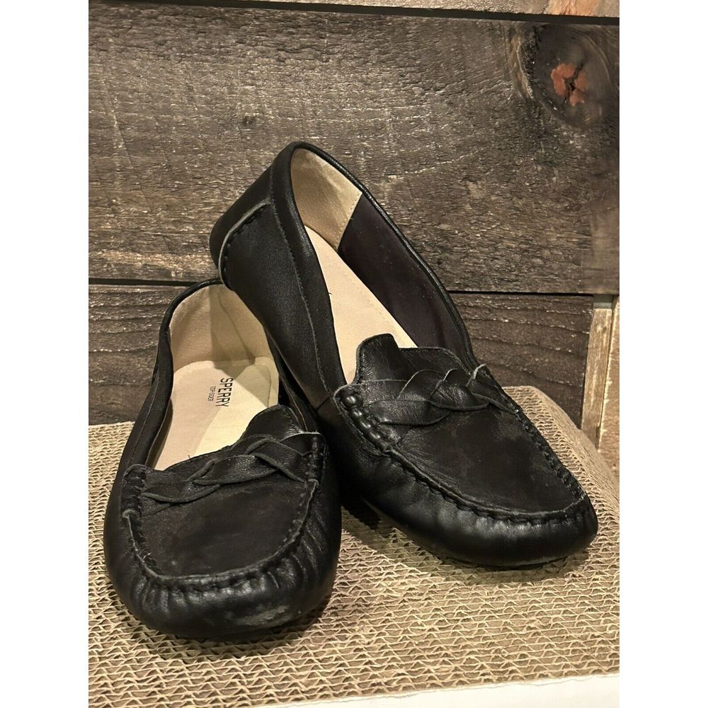 Sperry Katherine Driver Leather Black Size 6